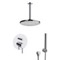Chrome Shower System With Rain Ceiling Shower Head and Hand Shower